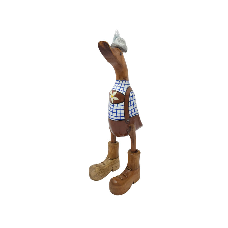 Pato de madera con lederhosen