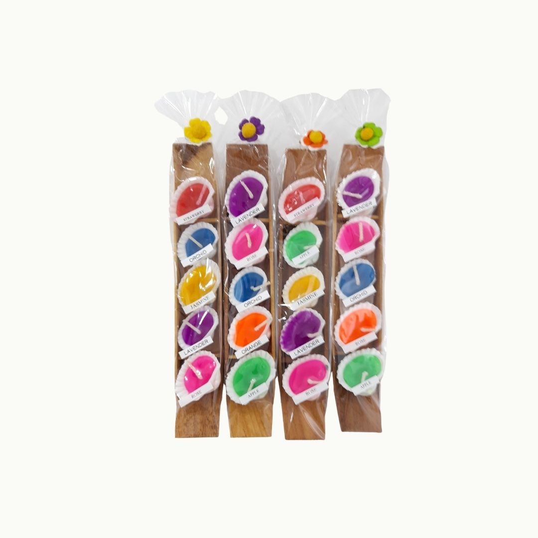 Pack 4 sets de velas aromáticas conchas
