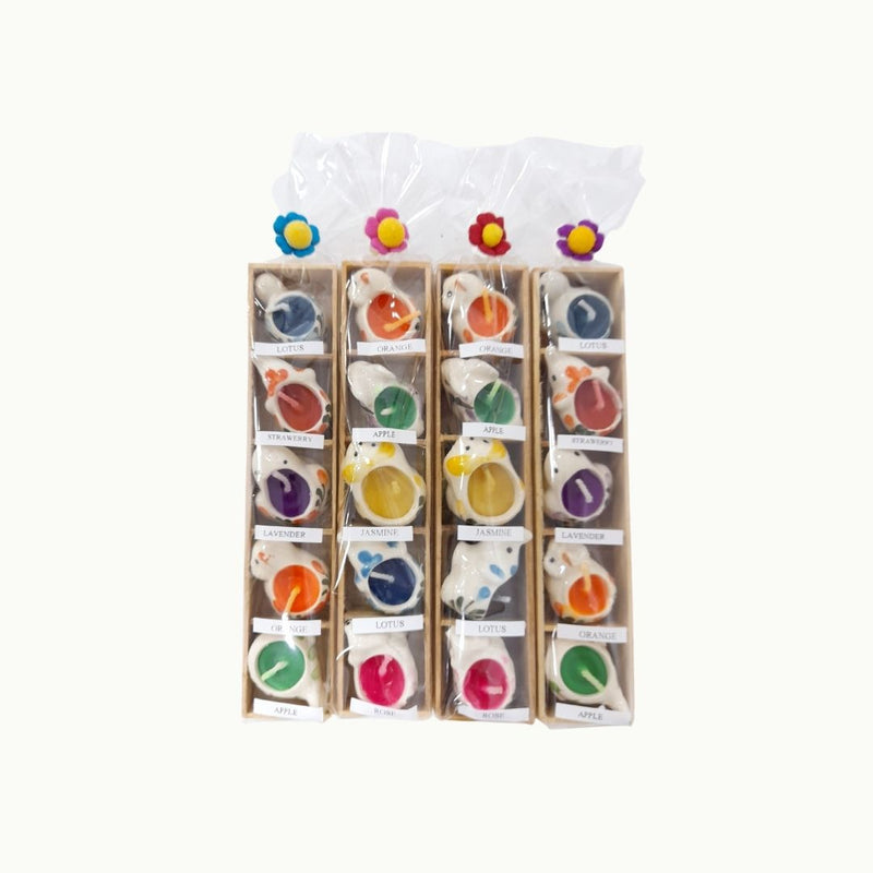 Pack 4 sets vasijas de cerámica velas aromáticas