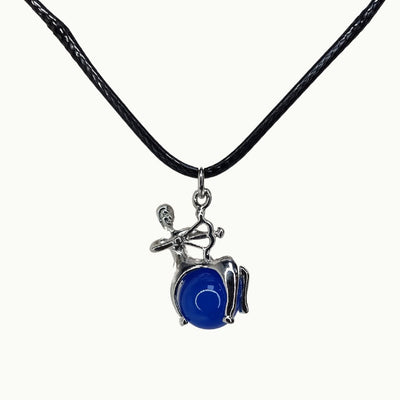 Colgante de Signo Sagitario y piedra Calcedonia