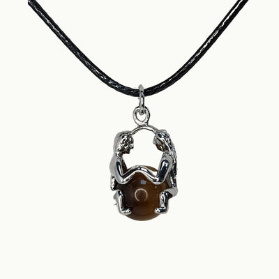 Colgante de Signo Géminis y piedra Ojo de Tigre