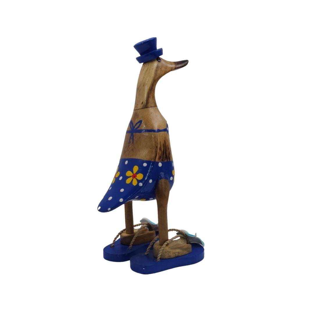 Pato Independiente En Wellies De Madera MDF Forma En Blanco, Sin