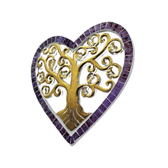 Árbol de la vida Corazon de Madera y Vidrio