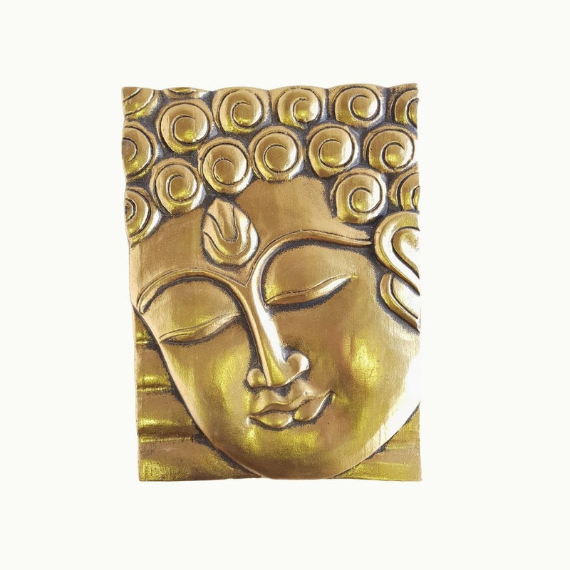 Cuadro  de Buda dorado tallado en madera