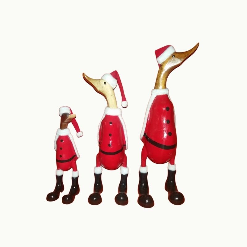 Pato de madera Papa Noel